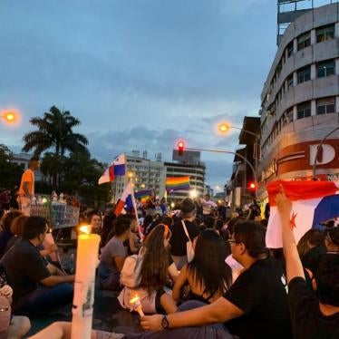 Panamanians protesting constitutional reforms on November 2, 2019.